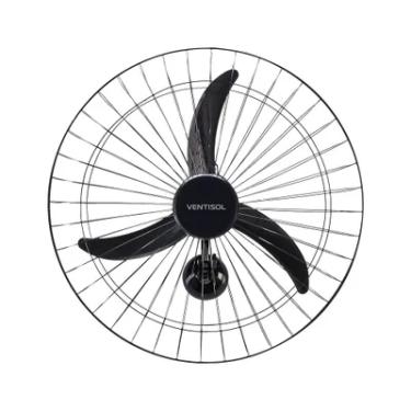 Imagem de Ventilador De Parede Ventisol Oscilante, 60cm, 3 Pás, 200W, Bivolt, Preto