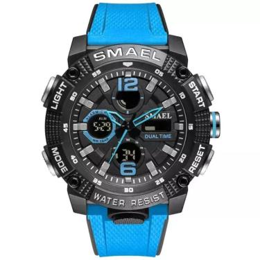 Imagem de Relógio Esportivo Smael 8930 Analógico-digital á Prova D´ água Azul Claro