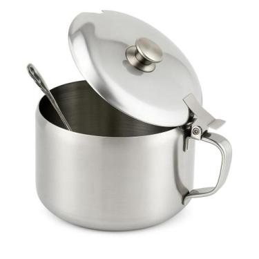 Imagem de Açucareiro Inox MA-8302 Mares  Resistente, Elegante e com Tampa e Colh