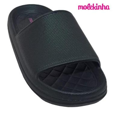 Imagem de Chinelo Molekinha Infantil Feminina Slide Eva, Preto, 31/32