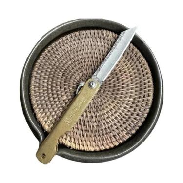 Imagem de Canivete Dobrável De Aço Inoxidável Com Cabo De Latão, Portátil, Chave