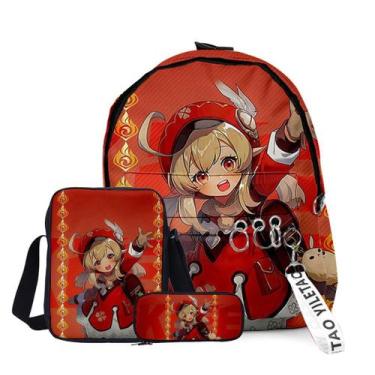 Imagem de Conjunto de mochilas Genshins Impacts Klee Satchel Anime 3D Print - Yi
