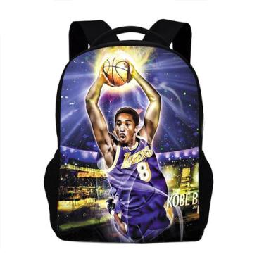 Imagem de Mochila escolar infantil Kobes Bryants 3D Oxford 31x13x42cm - yiweisai
