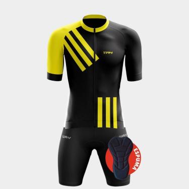 Imagem de Conjunto Premium de Ciclismo Premium TR4 com Bolsos Traseiros + Bermuda de Forro com Espuma-Masculino
