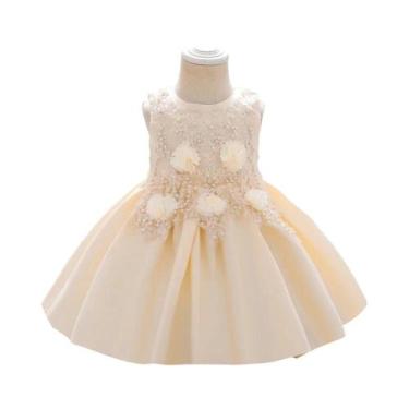 Imagem de Vestido De Festa Para Meninas Com Laço De Flor, Vestido De Casamento E