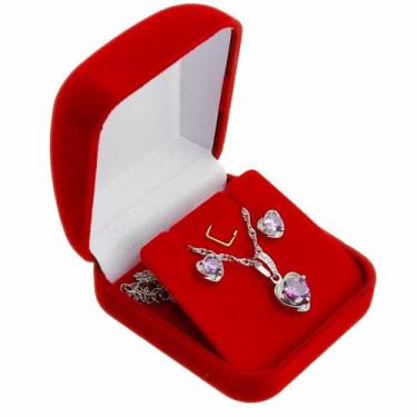 Imagem de Conjunto Colar E Brinco Banhado a Prata 950 Feminino Barato - jewelery