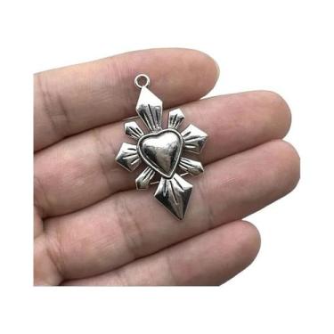 Imagem de Acessório de colar de brinco de liga de asa de coração gótico vintage 