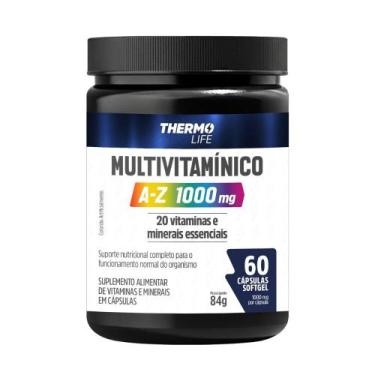 Imagem de Multivitamínico A-Z 1000mg com 20 Vitaminas e Minerais 60 Cápsulas Sof