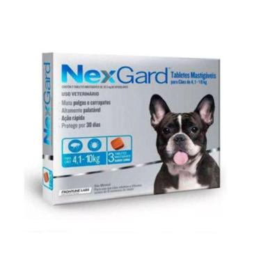 Imagem de 3 comprimido Antipulgas e carrapatos 4 a 10kg NEX - Nexgard
