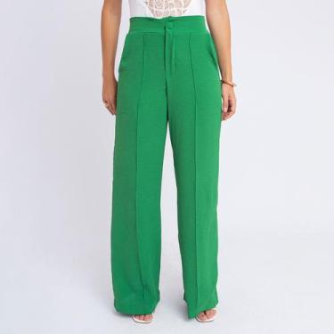 Imagem de Calça Feminina Pantalona Social Alfaiataria Cós Alto Duna - Swiss Bout