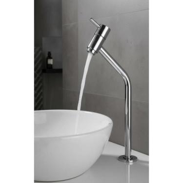 Imagem de Torneira Inox Cromada 1/4 Volta Bica Alta Lavatório Mesa - Congratulat