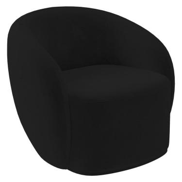 Imagem de Poltrona Para Sala De Estar Giratória Orgânica Garbin Z08 Veludo Preto - Mpozenato