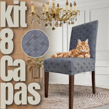 Imagem de Portuguesa - Kit 8 Capas de Cadeira Linha Gold Anti Gato - Cinza - OK 