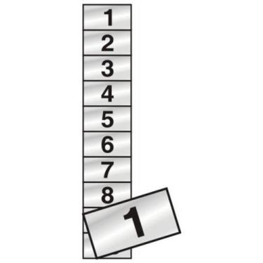 Imagem de 10 Placas de Alumínio Autoadesiva 5x2.5cm Numeral 1 A 10 100 Ct Sinali