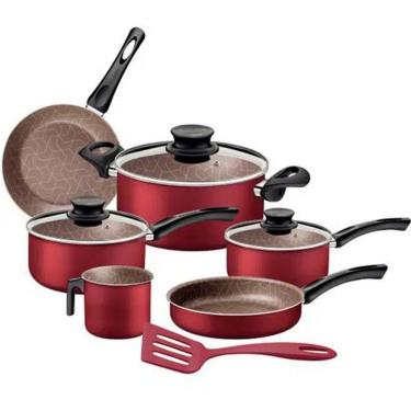 Imagem de Jogo de Panelas Tramontina Alumínio Revestimento Antiaderente 7 Peças Paris