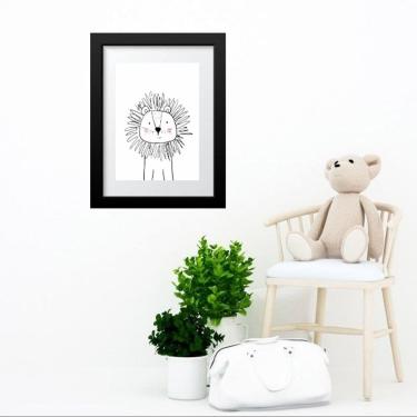 Imagem de Quadro Infantil Leãozinho Minimalista - 60x48cm