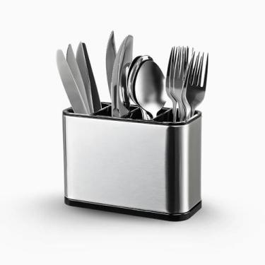 Imagem de Porta Talher Escorredor Inox 4 Divisórias - NinjaUD