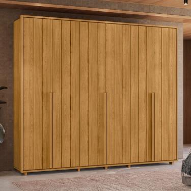 Imagem de Guarda Roupa Casal Grande 6 Portas 100% MDF Volpi 278cm Madetec