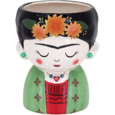 Imagem de CACHEPÔ VASO DECORATIVO CASA PLANTA ENFEITE CERÂMICA 17x13x13cm COLORIDO