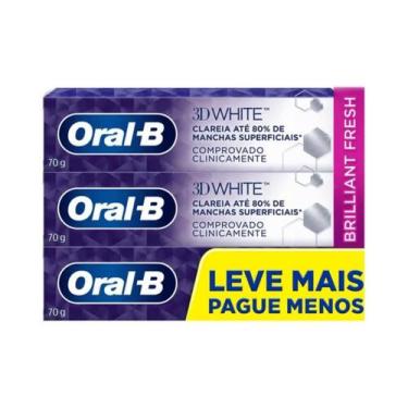 Imagem de Kit Creme dental Oral-B 3D White Brilliant Fresh 3 Unidades - 705791OR