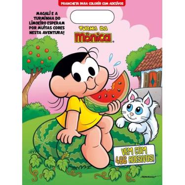 Imagem de Livro - Turma Da Mônica - Prancheta para colorir com adesivos - Magali