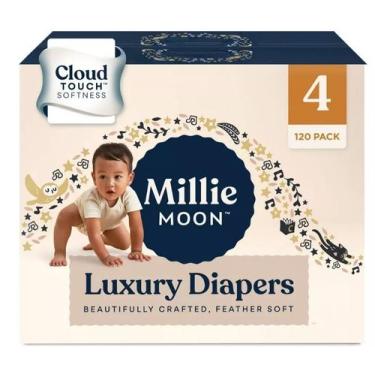 Imagem de Fraldas de Luxo Millie Moon Tamanho 4 Pacote com 120 unidades