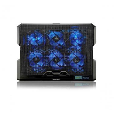 Imagem de Cooler para Notebook AC282 com 6 Coolers 1500RPM Superfície de Metal LED Azul Compatíve...