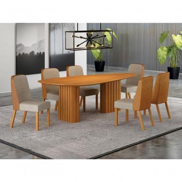 Imagem de Conjunto Jantar 6 Cadeiras Maciça 180x90 Iza - Arbo Design