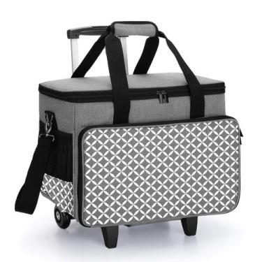 Imagem de Bolsa de Transporte com Rodinhas para Máquina de Costura Yarwo Cinza c