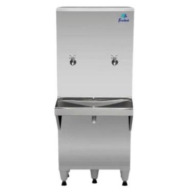 Imagem de Bebedouro Industrial Coluna 50 Litros Ra05 Frisbel Bebedouro Inox 220V