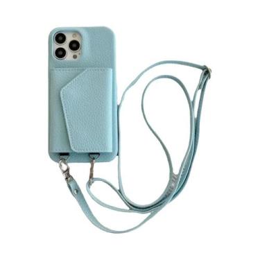 Imagem de Capa De Telefone De Couro Com Alça Transversal Para iPhone 15 14 13 12