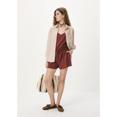 Imagem de Shorts Feminino Evasê Com Linho-Feminino