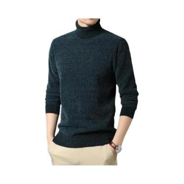 Imagem de Suéter Masculino Slim Fit De Gola Alta, Quente, Macio E Grosso, Pullov