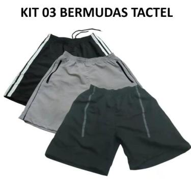 Imagem de Kit 3 Bermuda Masculina 38 ao 44 - Tactel Esportivas, Academia, Praia,