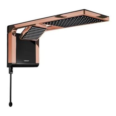 Imagem de Chuveiro Ducha Lorenzetti Acqua Duo Ultra Preto Rose Gold Potência 550