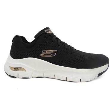 Imagem de Tênis Feminino Skechers 149057 Arch Fit - Big Appeal, Preto, Dourado, 