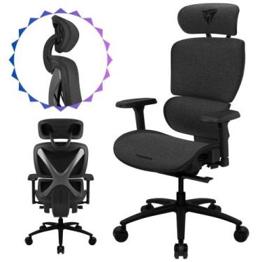 Imagem de Cadeira ThunderX3 Cinza Para Escritório Modelo Gamer Ergonômica  Alto 