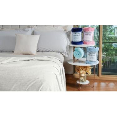 Imagem de Cobertor Solteiro Sonhare Jacquard 1,50mX2,20m 280g Sultan, Branco
