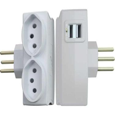 Imagem de Carregador Multi 2 Usb + 2 Tomadas 2p+t 10a Branca Daneva - GL ELETRON