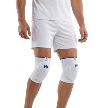 Imagem de Joelheira com Proteção Slide Cruzeiro Azul Branco Tamanho P Alta Proteção Impacto Estabilidade