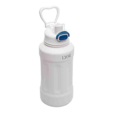 Imagem de Garrafa Térmica de Aço Inox com Alça Adventure Branca 1L Lyor