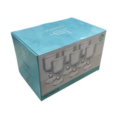 Imagem de Conjunto de Taças Versalhes para Mesa Posta em Vidro com Borda Dourada 260ml Jantar 6 Peças Lehaví