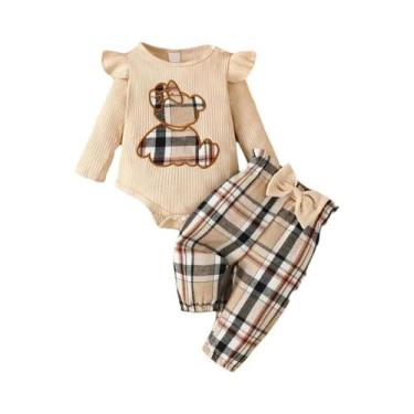 Imagem de Conjunto De Macacão De Urso Para Menina Bebê, Primavera E Outono, Com 