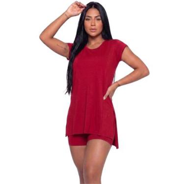 Imagem de Conjunto Fitness Blusa Tapa Bumbum Short Suplex Vekyo Roupa Para Acade