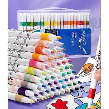 Imagem de Super Kit Estojo Canetinhas Profissional Permanente Ponta Dura 1°linha Touch 60 Cores Acrilic Maker