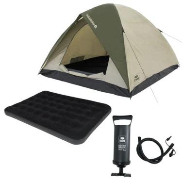 Imagem de Barraca com Colchão Bel Casal Inflável e Bomba Manual para Camping Pra