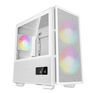 Imagem de Gabinete Deepcool Ch360 Digital Wh Argb Matx Mini Tower Lateral De Vid