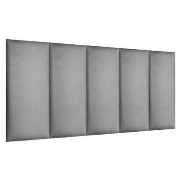 Imagem de Kit Placa Cabeceira Modular Adesiva Cama Box Estofada Solteiro Casal Q