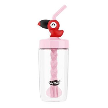 Imagem de Copo de viagem Tucan Stir Tumbler com canudo, garrafa de água para misturar, caneca de gelo, presente de aniversário para piquenique (vermelho tucano, 400 ml)