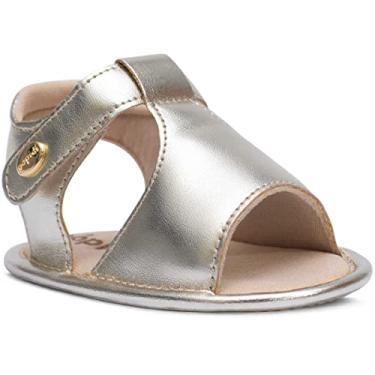 Imagem de Sandália Bebê Feminina Batizado Sapato Recém-nascido 01.14 (Dourado, BR, Bebê, Alfa, P)
